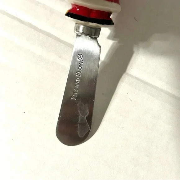 Fitz And Floyd Christmas Holiday Sweet Santa Snack Plate And Spreader Pre-Owned - Picture 7 of 9